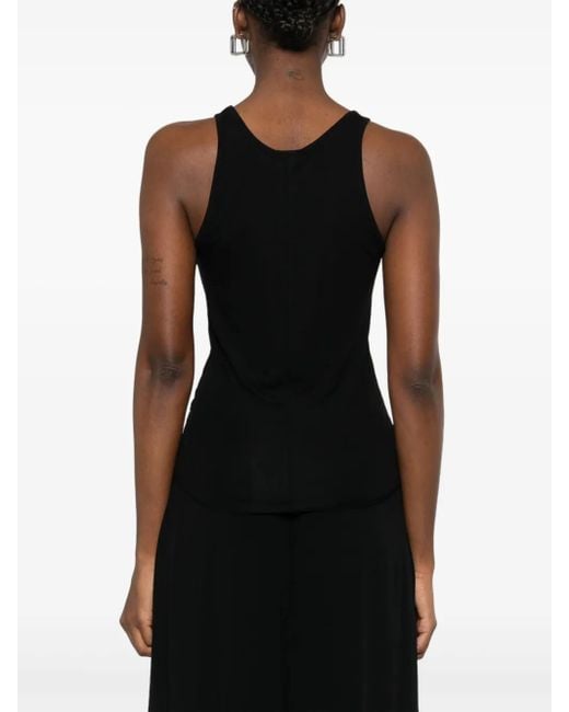 Thom Krom Black Fine-Ribbed Tank Top