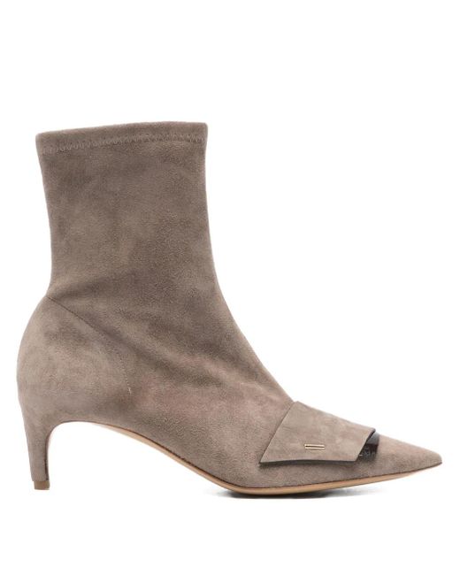 Bottines En Daim À Bout Pointu Roberto Del Carlo en coloris Brown