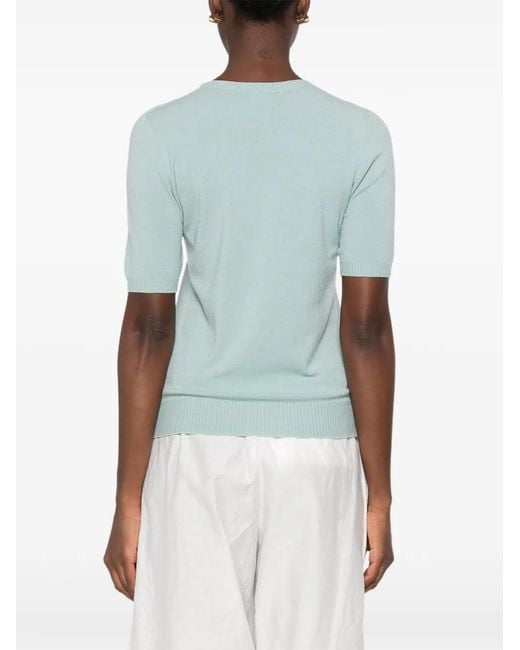 AROVESCIO Blue Short-Sleeve Knitted T-Shirt