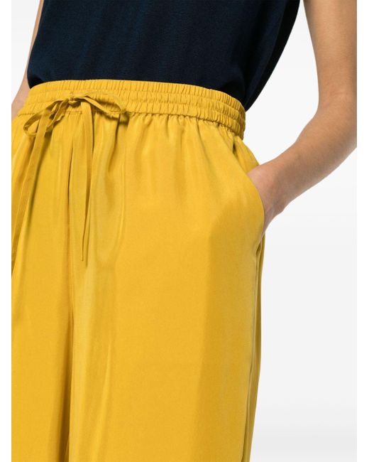 Pantalones anchos de seda P.A.R.O.S.H. de color Yellow