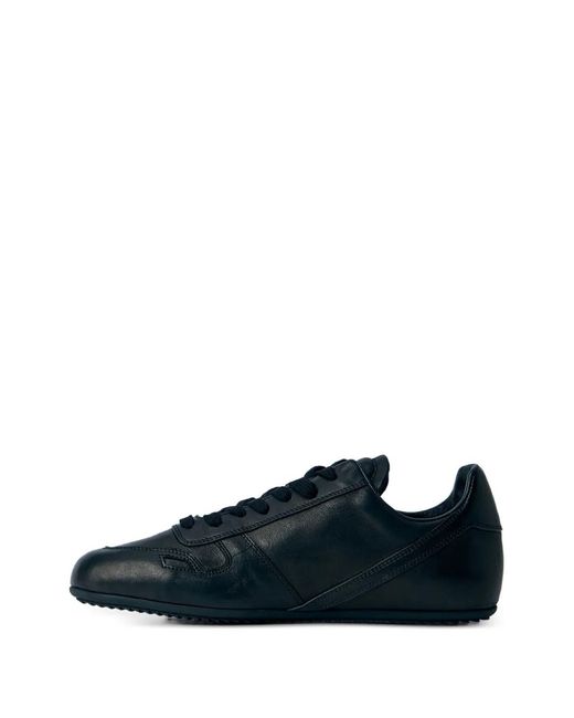 Rick Owens Blue Round Toe Lace-Up Sneakers