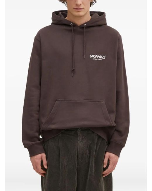 Gramicci Brown Logo-Print Hoodie for men