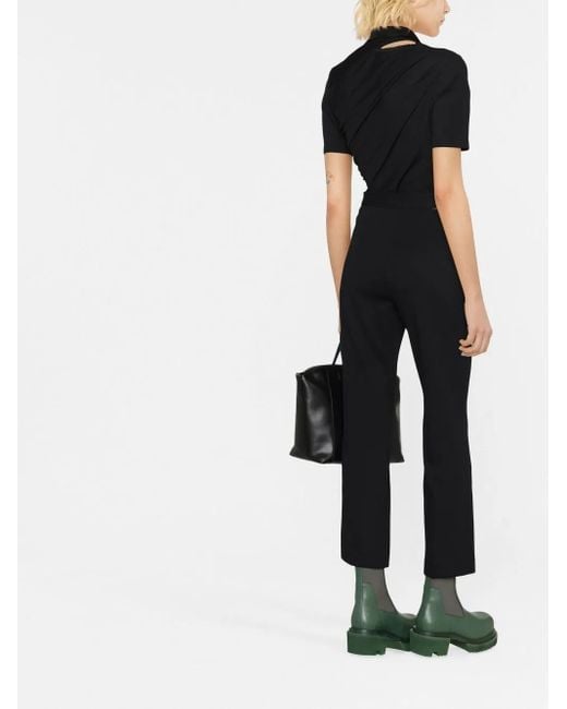Moncler ハイウエスト フレアパンツ Black