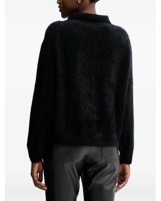 Rag & Bone Black Jada Buttoned Turtleneck Sweater