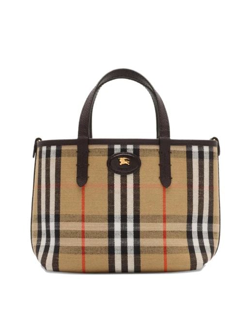 Burberry Black Mini Bloomsbury Reversible Check Tote Bag