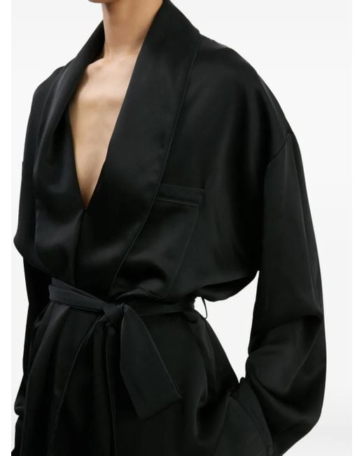 Wrap-Belt Blouse Victoria Beckham en coloris Black