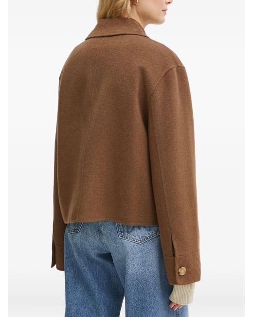 Boss Brown Double-Breasted Wool-Blend Jacket