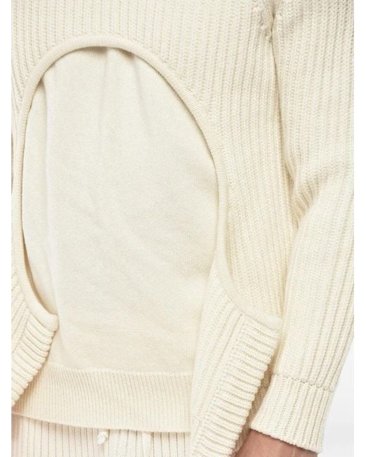 Off-White c/o Virgil Abloh White Meteor Cut-Out Ribbed-Knit Sweater for men