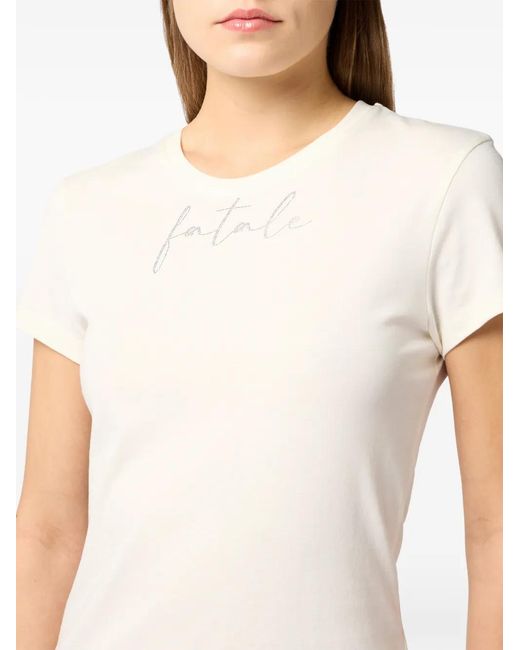 Philipp Plein White Pure Fit T-Shirt Strass Fatale