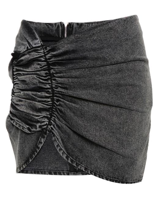 The Mannei Black Wishaw Ruched Mini Skirt