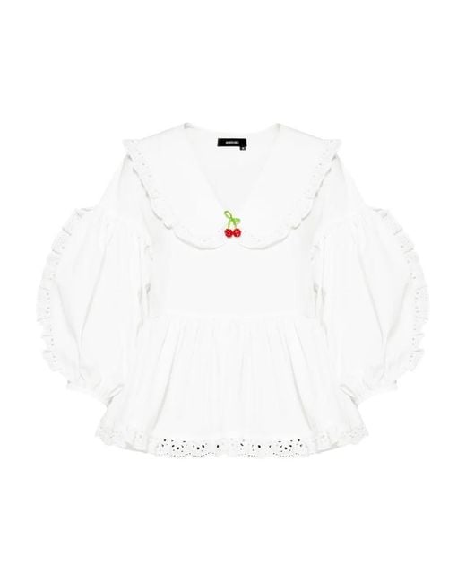 Anouki Shirt Met Ruches in het White
