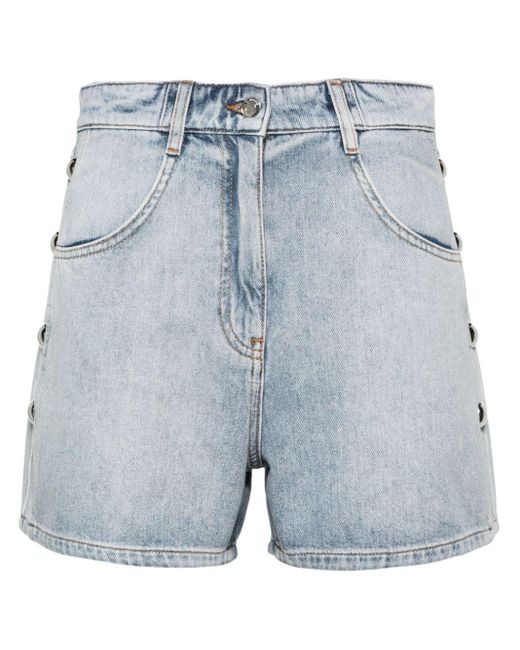 IRO Blue Stud-embellished Denim Shorts