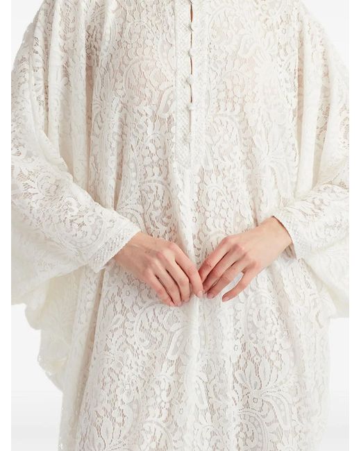 Tadashi Shoji Women's White Lace Draped Dress