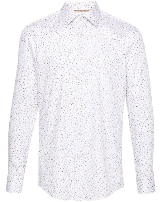 Boss Overhemd Met Bloemenprint in het White voor heren