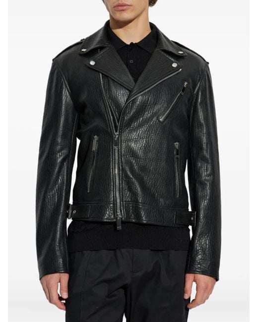 McQueen Black Leather Jacket for men