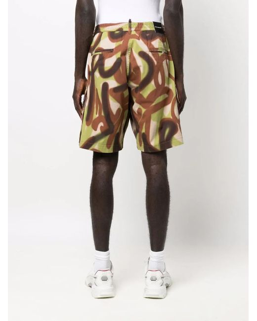 DSquared² Multicolor Spray-Paint Cargo Shorts for men