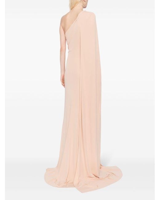 Elie Saab Pink Asymmetrisches Jersey-Abendkleid