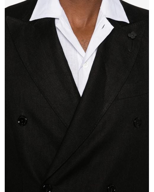Lardini Black Costume À Veste À Boutonnière Croisée for men