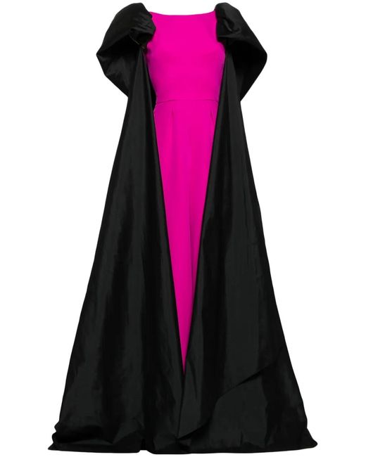 Saiid Kobeisy Black Cape-Detail Wide-Leg Jumpsuit