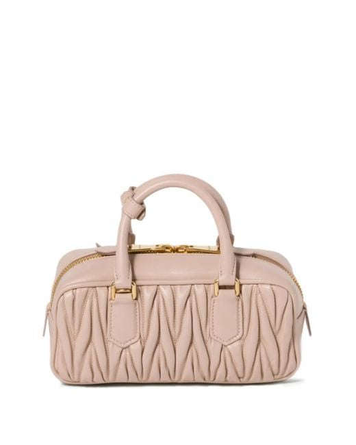 Mini Sac Arcadie À Design Matelassé Miu Miu en coloris Pink