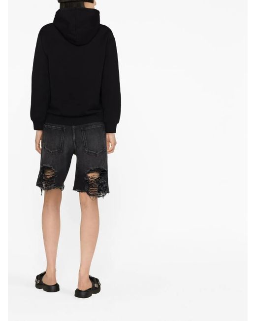 Lanvin Black Logo-Print Drawstring Hoodie
