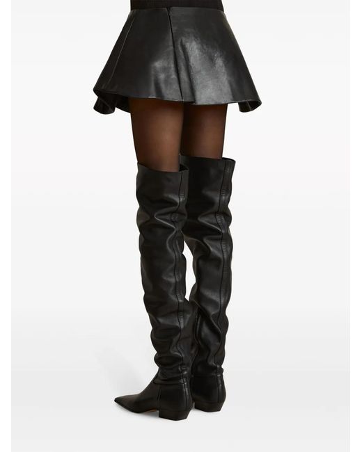 Khaite Blue The Ralfa Leather Miniskirt