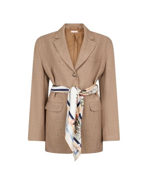 Liu Jo Natural Blazer With Scarf