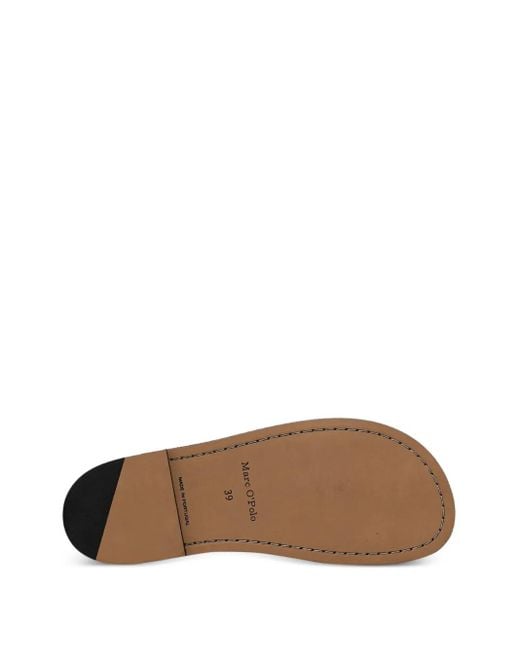 Marc O' Polo Black Ankle-Strap Leather Sandals