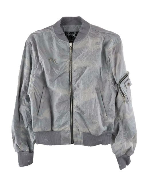 THUG CLUB Gray Charlie Bomber Jacket for men