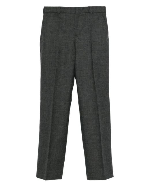 Moschino Gray Mélange-Effect Tailored Trousers