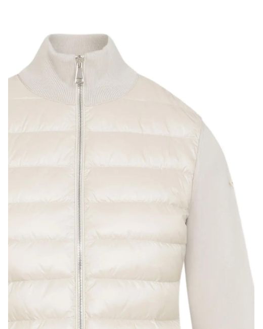 Moncler White Quilted Knit-Panel Jacket