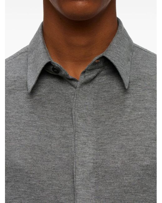 Ferragamo Gray Jersey Long-sleeve Shirt for men