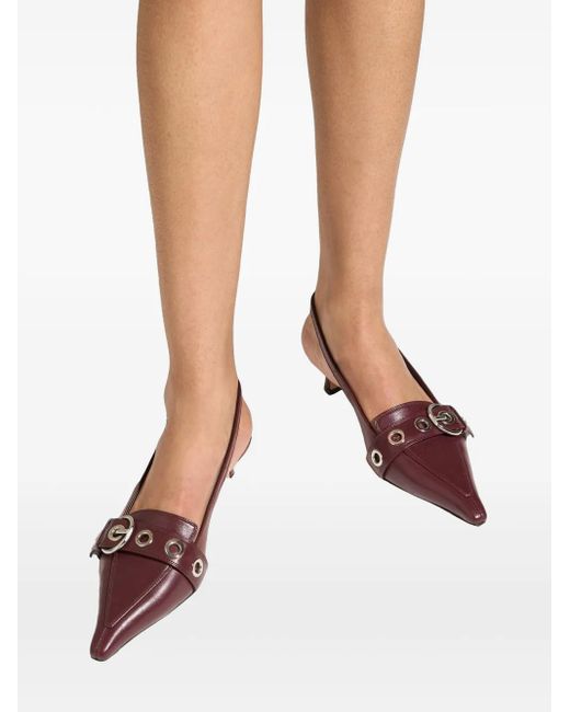 Aeyde Brown 35Mm Davina Heeled Pumps