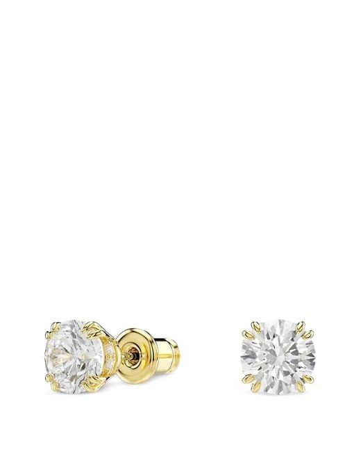 Swarovski White Crystal-Pendant Necklace And Earrings Set