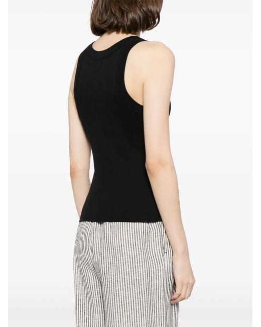 Reformation Black Tasha Ribbed Tank Top