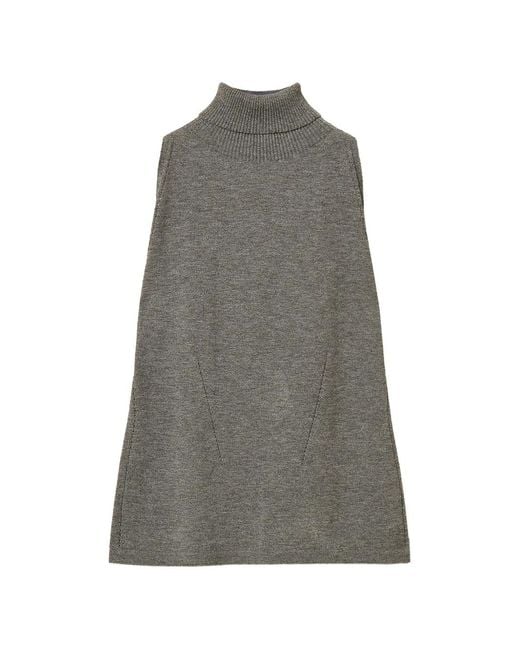 Twinset Gray Turtleneck Knit Top