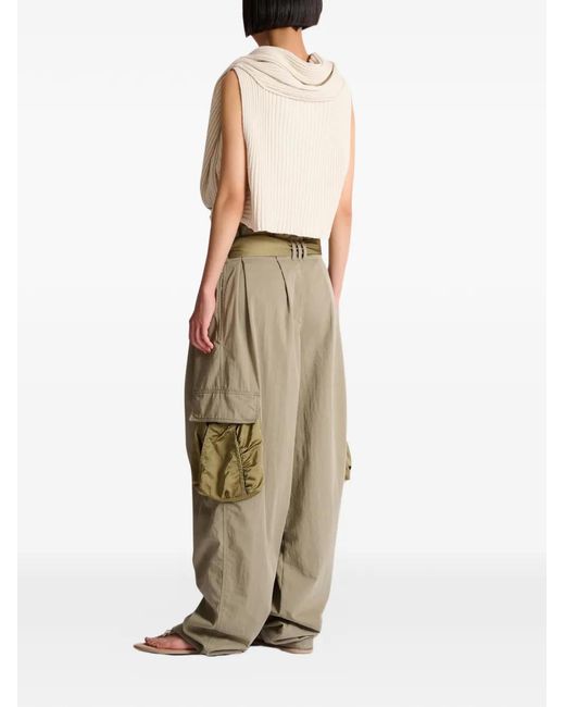 Balmain Natural High-Waisted Cargo Pants