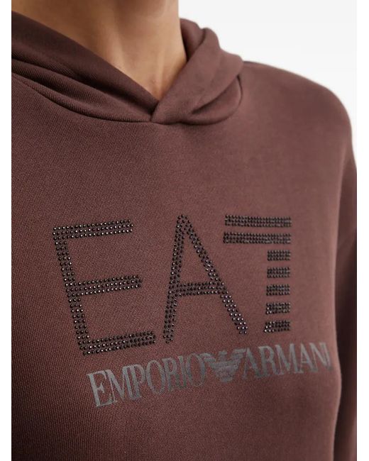 EA7 Brown Logo Hoodie