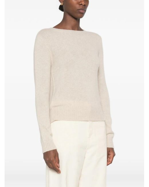 Bompard White Crew-Neck Sweater