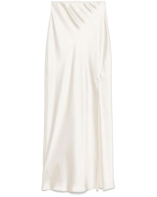 Gonna Lunga Con Finitura Satinata di Patrizia Pepe in White