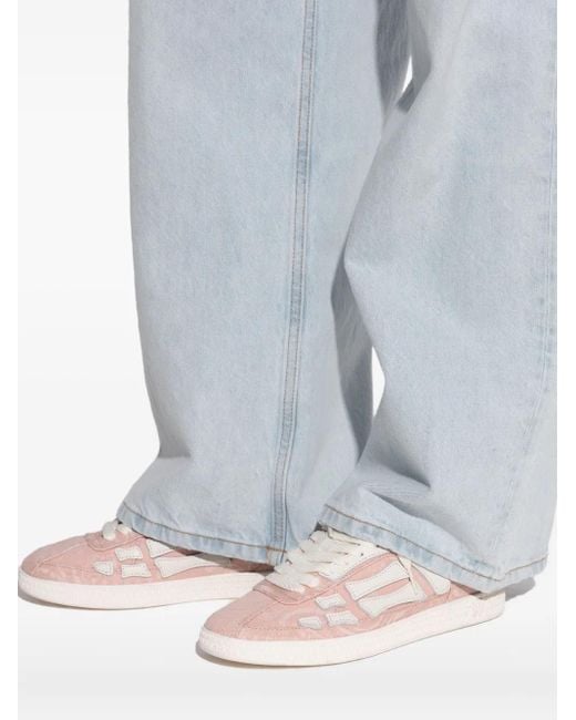 Amiri White Monogram-Embossed Lace-Up Sneakers