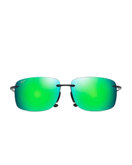 Maui Jim Hema Zonnebril Met Vierkant Randloos Montuur in het Green