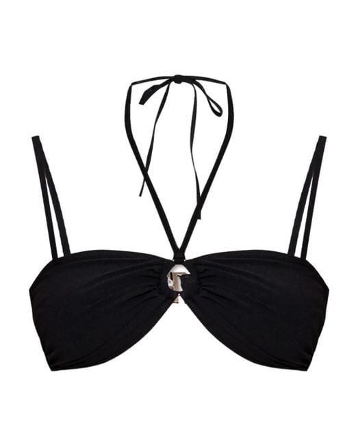 Isabel Marant Black Fayma Twisted-Front Bikini Top
