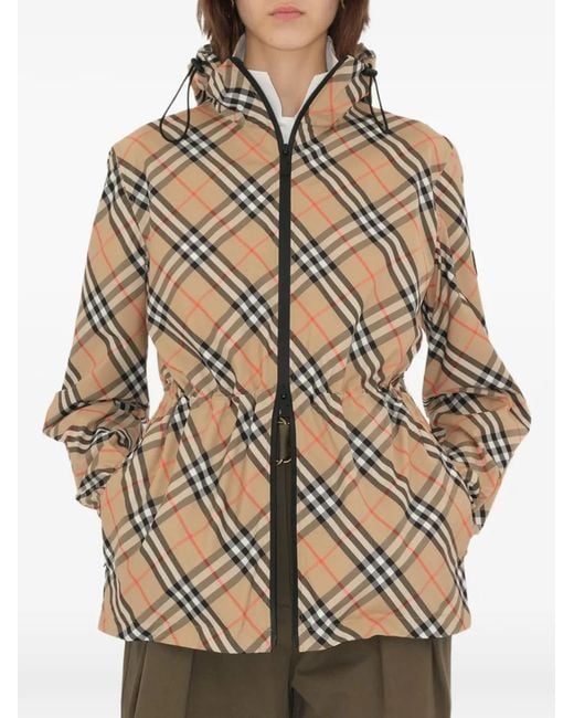 Burberry Natural Veste Légère À Carreaux
