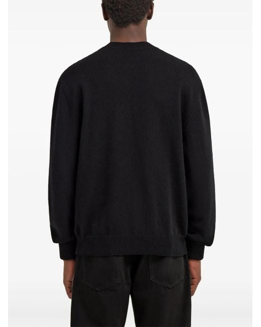 Roberto Cavalli Blue Logo-Embroidered Wool Sweatshirt for men