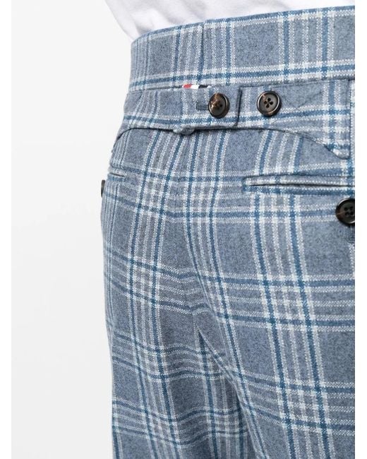 Thom Browne Blue Backstrap Flannel Tailored Trousers for men