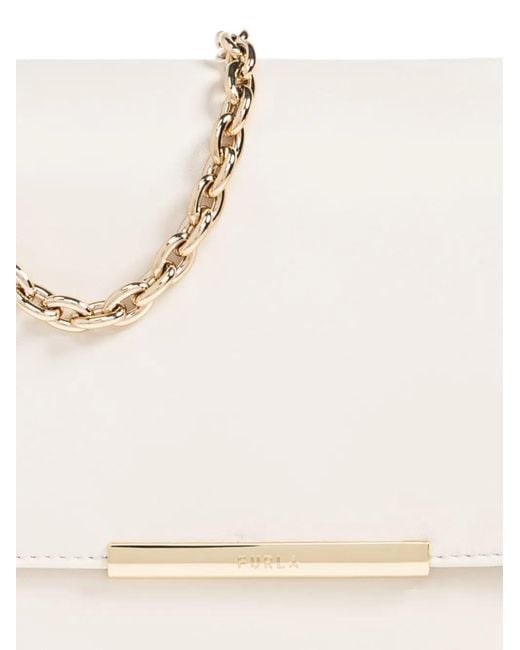 Bolso de hombro con correa de cadena Furla de color Natural