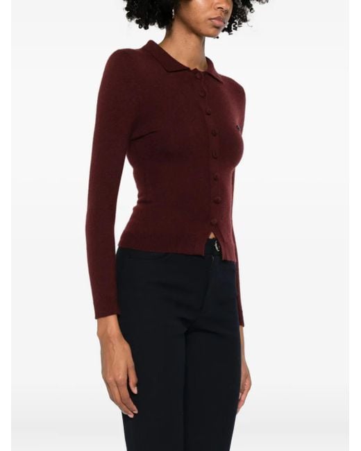 ShuShu/Tong Purple Button-Up Knit Cardigan