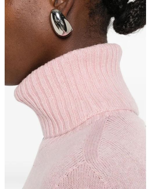 Aragona Pink Turtleneck Sweater