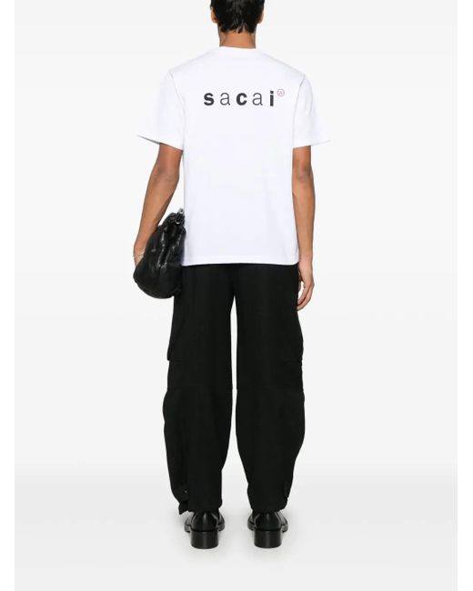 sacai X wtaps Tシャツ White WTAPS Edition Flock Print T-shirt by sacai on Sale